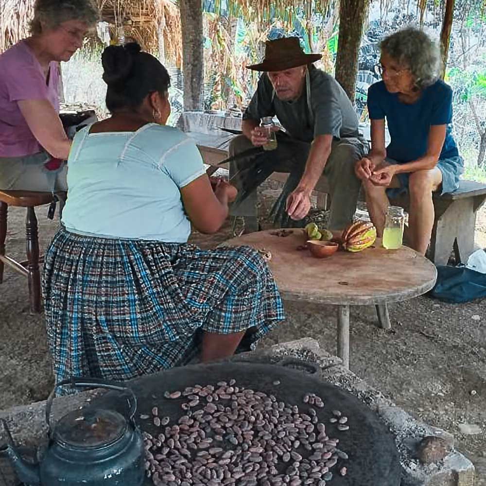 The-chocolate-experience - Authentic Travel Belize Travelers learning about cacao and chocolate making in Belize