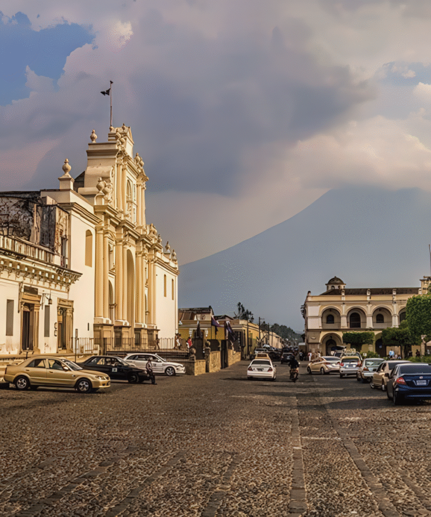 Facade of the historic Saint Joseph Cathedral in Antigua Guatemala, a cultural highlight featured in the Ultimate Belize and Guatemala Itinerary