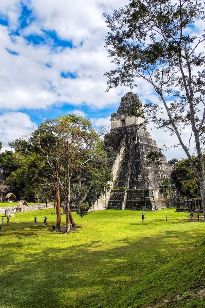 View of Temple I, the Great Jaguar Temple at Tikal in Guatemala, a highlight of a Belize Tikal Mayan Ruins excursion.