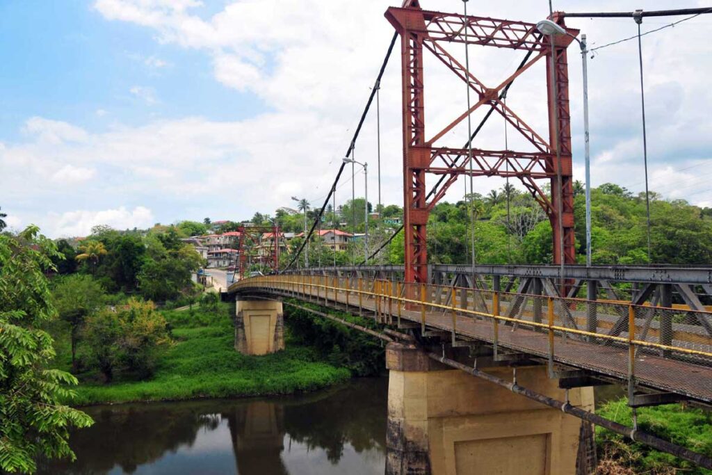 Hawkesworth Bridge connecting San Ignacio and Santa Elena over the Macal River in Cayo District Belize.