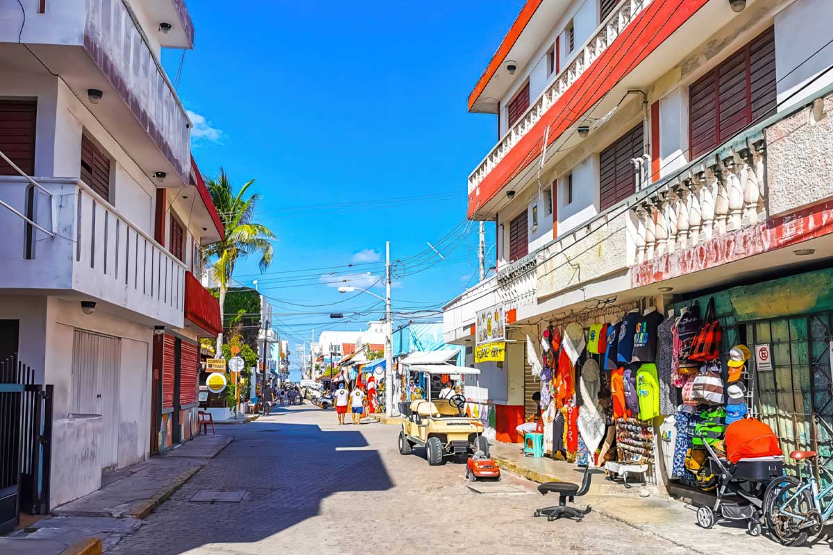 San Pedro street scene during Ambergris Caye snorkeling trips in Belize