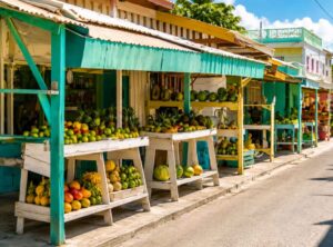 Corozal Belize street market with local vendors, fresh produce, and everyday northern Belize culture.